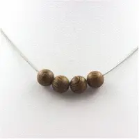 Bijoux Edelsteine und Mineralien. Halskette mit Holzperlen 8 mm. Kette aus rostfreiem Stahl. Halskette für Frauen, Männer. Anpassbare Größe.
