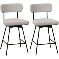 Helloshop26 Barhocker - - Set von 2 - 360 drehbar - Schaumstoffpolsterung - Leinenstoff