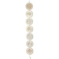 Exogio Holz 7 Chakra Holzscheiben Hängendes Ornament Heilung Wandkunst Dekoration Meditation Energiesymbole Handwerk Anhänger