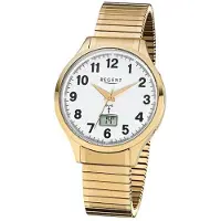 Regent Herren Armbanduhr Funk Edelstahl Zugband FR-209