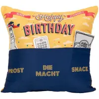 Hergo Sofahelden Sofakissen 43 x 43 cm Happy Birthday Retro
