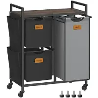 Helloshop26 Wäschkorb 3 Fächer 68,6 x 33 x 80,5 cm Behälter 100 Liter