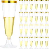 Tlily Einweg-Sektflöten, transparent, 150 ml, 25 Stück