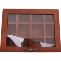 Torribaly Teebeutelhalter aus Holz mit 12 Fächern, Aufbewahrungsbox für Zuckerpakete, Gewürzbeutel, Instantkaffee-Boxen mit transparentem Deckel
