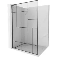 Mexen Kioto L Duschwand Walk-in 70 x 200 cm, schwarzes Muster, schwarz - 800-070-103-70-78