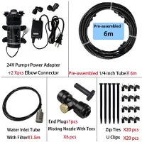 MaxPower (6 m Messing) Neues leises Garten-Wassernebel-Sprühsystem, elektrisches Membranpumpen-Set, Gewächshausbewässerung,
