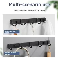 Tlily 2 stücke Haken Küche Punch-Free Haken Nordic Schwarz Space Aluminium Einzelhaken Einfache Kleiderhaken Wandhaken