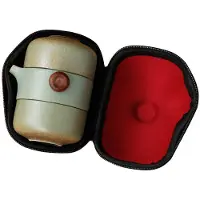 Jojomino Teeservice im japanischen Stil, Keramik-Teekanne, Deckel, Schüssel, Teetasse, handgefertigt, tragbar, für Reisen und Büro, Grün
