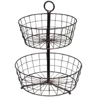 MaxPower 2-stöckiger Obstkorb mit Metallschalen, bronze