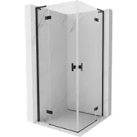 Mexen Mist-H L Duo Duschkabine schwenkbar 95 x 95 cm, transparent, schwarz - 8A5L-095L-095P-70-00
