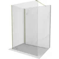 Mexen Kioto Duschwand Walk-in 125 x 100 cm, transparent, gold - 800-125-212-50-00-100