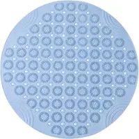 Typecat Antirutschmatte fürs Badezimmer, rund, rutschfest, Duschmatte mit starker Saugkraft, Badematten mit Abflusslöchern und erhöhter Massageschlaufe, D