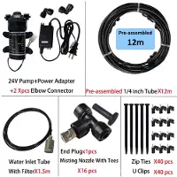 MaxPower (12 m Schlupfsperre) Neues leises Garten-Wassernebelspray, elektrisches Membranpumpen-Set, Gewächshausbewässerung,