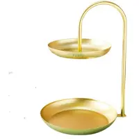 MaxPower Moderner zweischichtiger Obstteller aus Metall Golden
