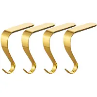 TAUOH Weihnachtsstrumpfhalter, Weihnachtskamin-Aufhängerhaken (Gold)
