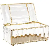 ABOOFAN 1St Kristall Taschentuchbox Serviettenhalter Golden Weiß