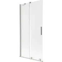Mexen Velar 2-flügelige, verschiebbare Badewannenwand 95 x 150 cm, matt, gebürsteter Nickel - 896-095-000-31-97