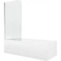 Mexen Vega Rechteckbadewanne 170 x 70 cm mit Verkleidung und 1-flügliger Duschabtrennung 70 cm, Transparent, Chrom - 550117070X9