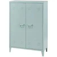 Helloshop26 Büroschrank - - Metallbüroschrank - 2 Türen - 110 x 75 x 33 cm - Blau grau
