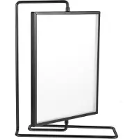 ABOOFAN Doppelter Rotierender Bilderrahmen Metall Acryl Stehend Schwarz