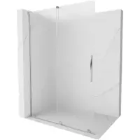Mexen Velar Duschwand schiebbar Walk-in 160 x 200 cm, satiniert 8 mm, chrom - 871-160-000-33-01