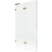 Mexen Lunar L Duschwand 2-flügelig links 100 x 150 cm, transparent, gold - 897L-100-100-50-00-L