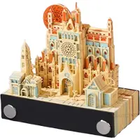 Jojomino 3D-Kalender aus Papierschnitzkunst – Schreibtisch-Ornament fürs Büro, Geburtstagsgeschenk, Stressabbau, Herbst in Prag