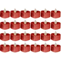 ABOOFAN 72Stk Elektrische Herz Flammlos Rote LED Deko Lampen