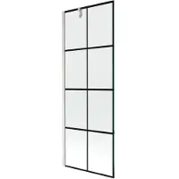 Mexen Next Badewannen-Abtrennung 1-flügelig 70 x 150 cm, schwarzes Muster, gebürsteter Nickel - 895-070-000-00-77-97