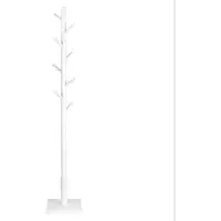 Helloshop26 Kleiderständer - - Massivholz - 30 x 30 x 175 cm - 8 Haken - Weiß