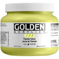 Golden Artist Colors Heavy Body Acrylics von GOLDEN Titanate Yellow 32 fl. oz. Jar Professionelle Acrylfarbe Halbdeckend