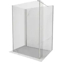 Mexen Kioto Walk-in-Dusche 125 x 120 x 40 cm, transparent, gebürstetes Nickel - 800-125-120-221-97-00-040