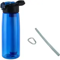 Spactz Wasserflasche mit Filter, verschließbarer Deckel, kostenloser Reiniger für Reisen, Wandern, Camping, Notfall