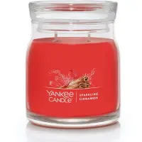 Yankee candle Sparkling Cinnamon Duftkerze, 384 ml, mittleres Glas, 2-Docht-Kerze, ber 35 Stunden Brenndauer, Weihnachten | Feiertagskerze
