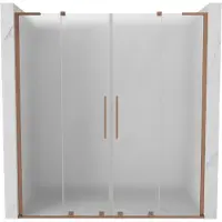 Mexen Velar L Duo Duschschiebetüren 200 cm, Mattglas, gebürstetes Kupfer - 871-200-003-32-65