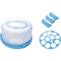 Jojomino Kuchenbox, Kuchen-/Cupcake-Träger mit Deckel und Griff + Tortenständer mit Kuppel | 25,4 cm runder Kuchenbehälterhalter mit Abdeckung, blau