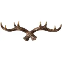 TAUOH Vintage Hirschgeweih Wandhaken - 28cm Montierter Kleiderbügel Garderobenständer Schlüsselhalter für Dekorative Haken,B