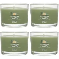 Yankee candle Yankee Kerze Signature Votive Mini Kerzenglas Weise und Zitrusduft Natural Soja Wachs Mischkerker mit Naturfaserdocht 1,3 oz Glasglas (Packung vo