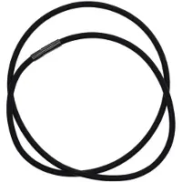 MaxPower (Schwarz - 55 cm) 3 mm schwarzes Gummi-Halsketten-Seil-Chaim mit Kupferverschluss, Schmuckzubehör, 45