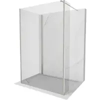Mexen Kioto Duschwand Walk-in 125 x 120 x 30 cm, transparent, gebürstetes Nickel - 800-125-120-221-97-00-030