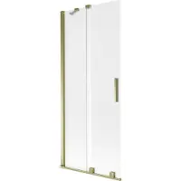 Mexen Velar 2-flügelige, schiebbare Badewannenabtrennung 85 x 150 cm, matt, gold - 896-085-000-31-50