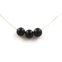 Bijoux Steine und Mineralien. Halskette 3 Perlen schwarze Obsidian 8 mm Kette aus Edelstahl.