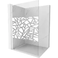 Mexen Kioto L Duschwand Walk-in 80 x 200 cm, weißes Muster, weiß - 800-080-103-20-85