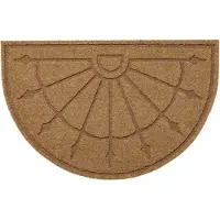 Rugsx Türmatte PATIO 1099 Halbkreis rutschfest, Drinnen, Draußen, gummi - beige 50x77 cm