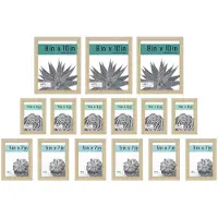 MCS Gallery Essential Bilderrahmen, Fotogalerie-Wandrahmen-Set mit 4 x 6 Zoll, 5 x 7 Zoll und 8 x 10 Zoll gro en Rahmen, nat rliche Holzmaserung,