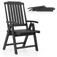 Helloshop26 Gartenstuhl - - Klappbar - Ergonomischer Komfort - Elegantes Design - Schwarz