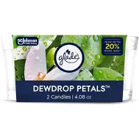 Glade Duftkerze im Glas, Dewdrop Petals, Lufterfrischer mit therischen len, je 113 g, 2 St ck