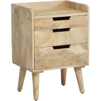 FineBuy Nachttisch Nachtkonsole 45x33x63 cm Boxspringbett Massivholz Schubladen