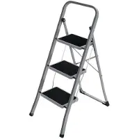 Helloshop26 Haushaltstreppe - - 3 Stufen - Klappbar - rutschfest - 150 kg