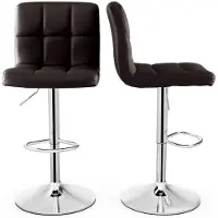Helloshop26 Barhocker - - Set von 2 - PU-Leder - Höhenverstellbar 65-85 cm - Drehstuhl